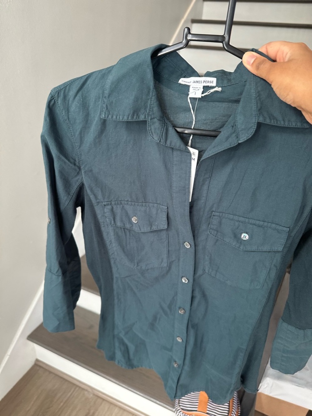 James Perse Teal Button-Up Shirt